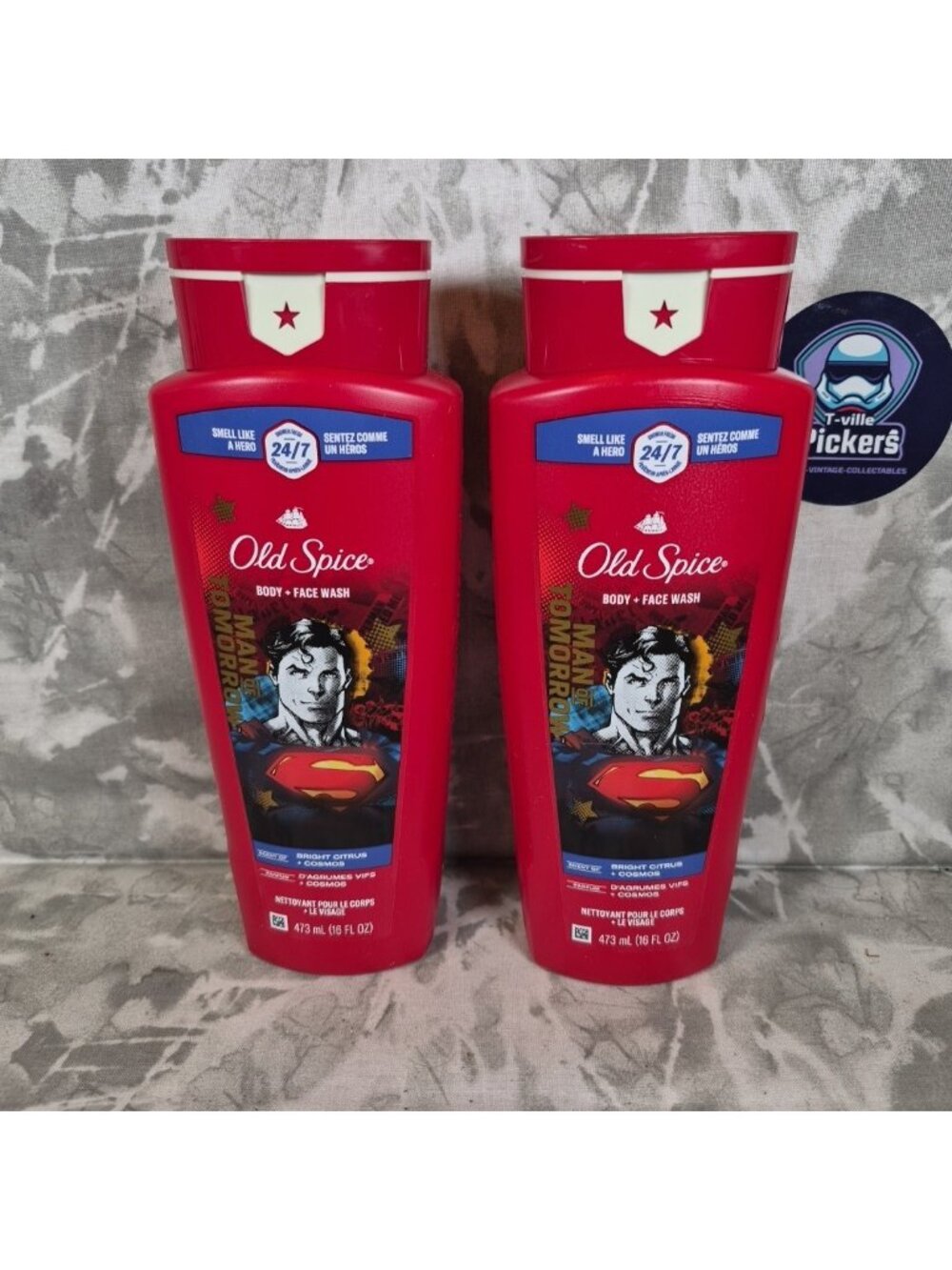 Lot Of 2~ Old Spice Superman Man of Tomorrow Body Face Wash 16oz~Limited Edition